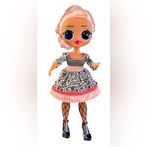 MGA L.O.L. Miss Sundae Doll with Retro Inspired Pink-Trim Striped Bodice Dress